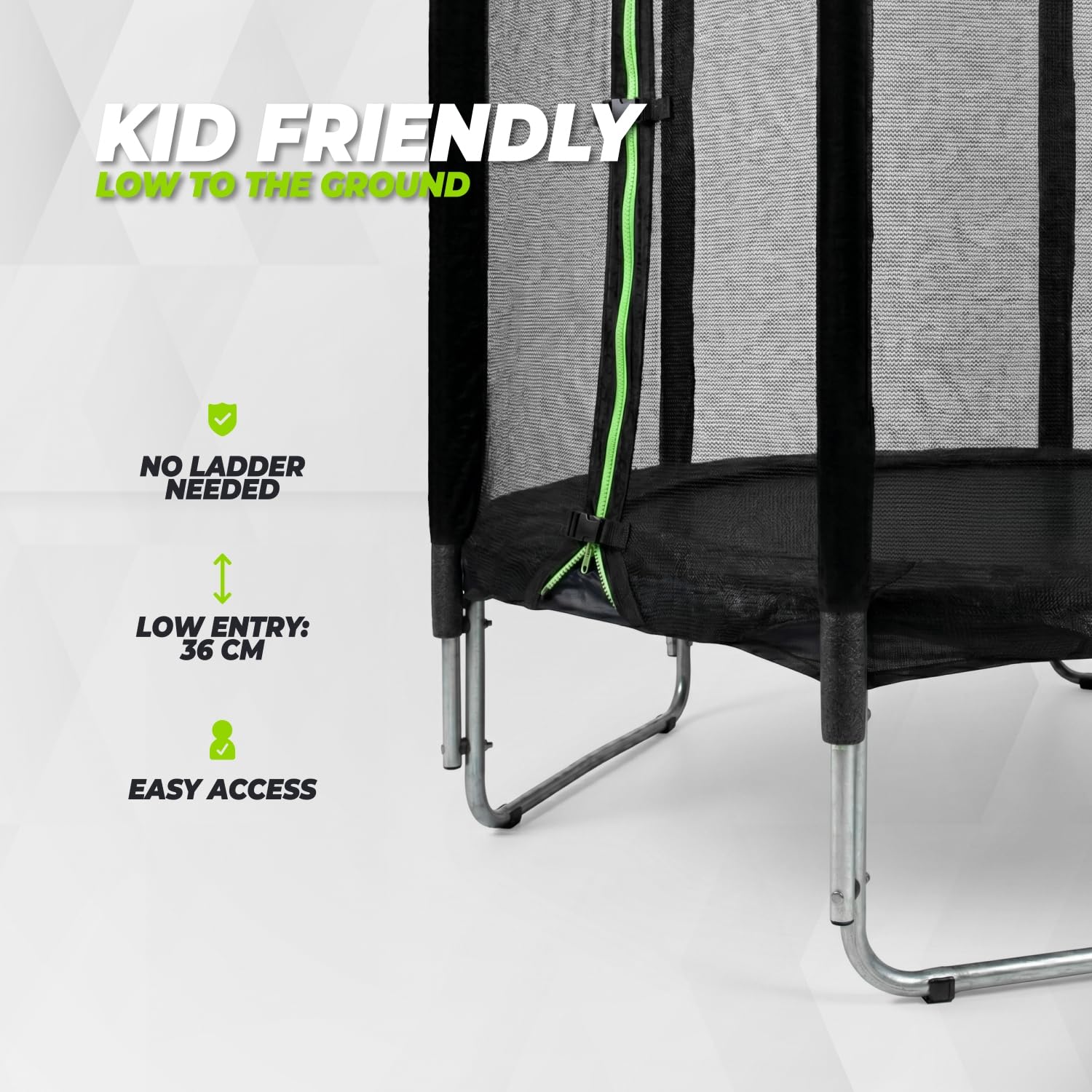 VirtuFit Trampolin Outdoor, Gartentrampolin - Trampolin mit Sicherheitszaun und Gepolsterte Stangen für Kinder Indoor Outdoor Fitness