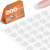 Vista 9 de Parachoques para puerta de gabinete, 100 piezas de almohadillas de goma autoadhesivas con amortiguación de sonido, puntos circulares de doble