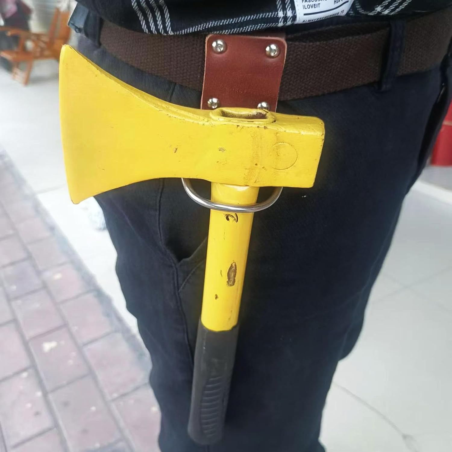 Leather Drill Holder Belt Tool Hook Holster Loop Tool Belt Tool Holder Heavy Duty Steel Loop Hammer Holder (Hammer Holder)