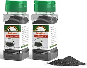 SPACECARE Magnetic Iron Powder Filings for Magnet Education and School Projects, 2 Storages Jar (12 Ounces X 2) with Shaker Lids, 2 Pack