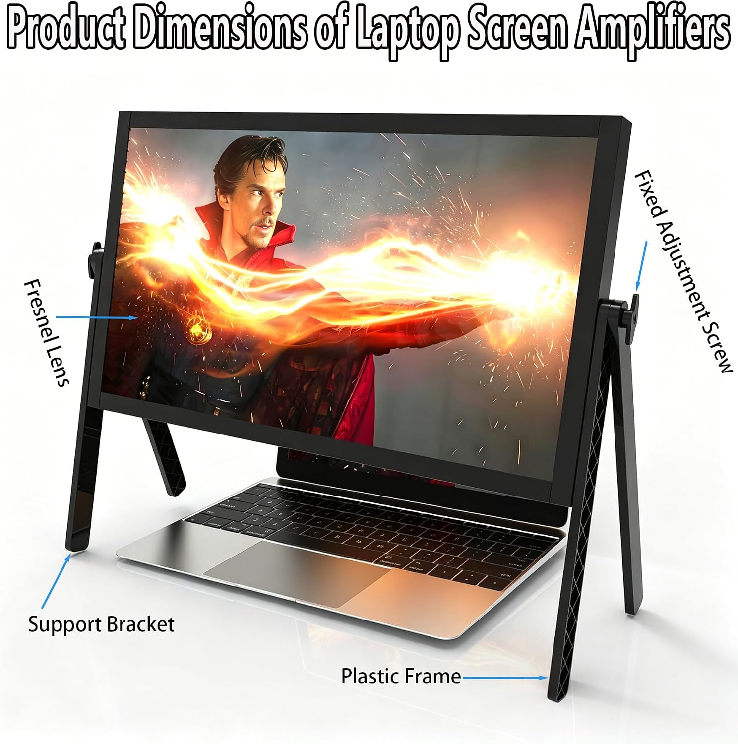 21" Screen Magnifier for Laptop, 3D HD Screen Magnifying for Movies, Videos, and Gaming, Screen Enlarger with Adjustable Angle Design Amplifier Desktop Magnifier for Seniors Reading(Black)