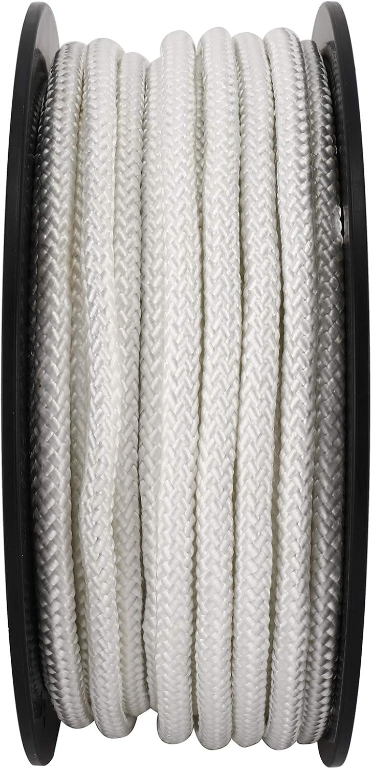 Artilife Flag Pole Rope 100 ft,5/16"(8mm) x 100 FT(30m) Wire Center Flagpole Rope,5/16 Braided Polyester Line with Steel Center Marine Grade