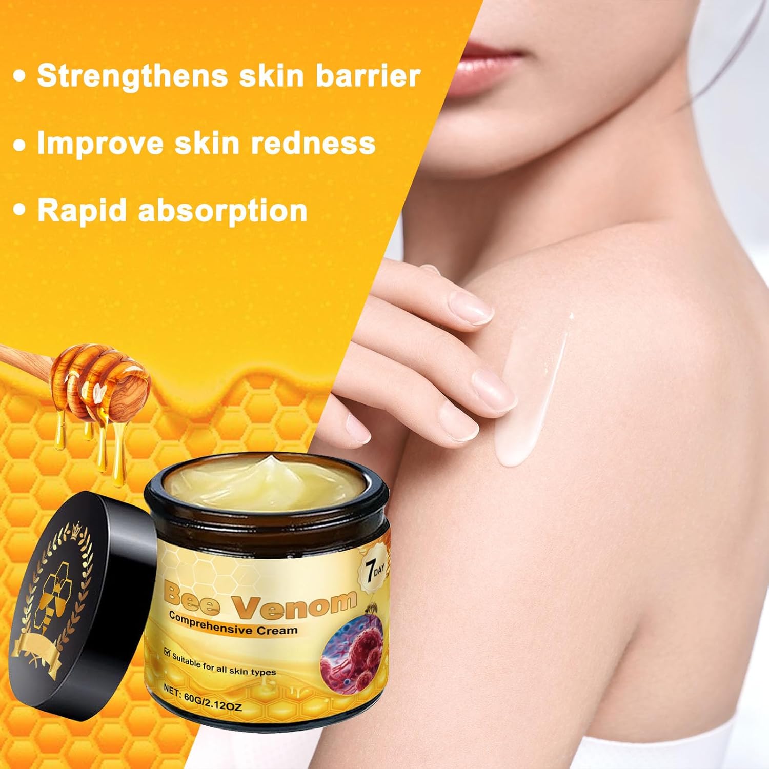 2PCS Bee Venom Comprehensive Cream, Bee Venom Skin Treatment Cream,Deeply Nourishes, Natural Skin Moisturizer for All Skin Type - Image 4