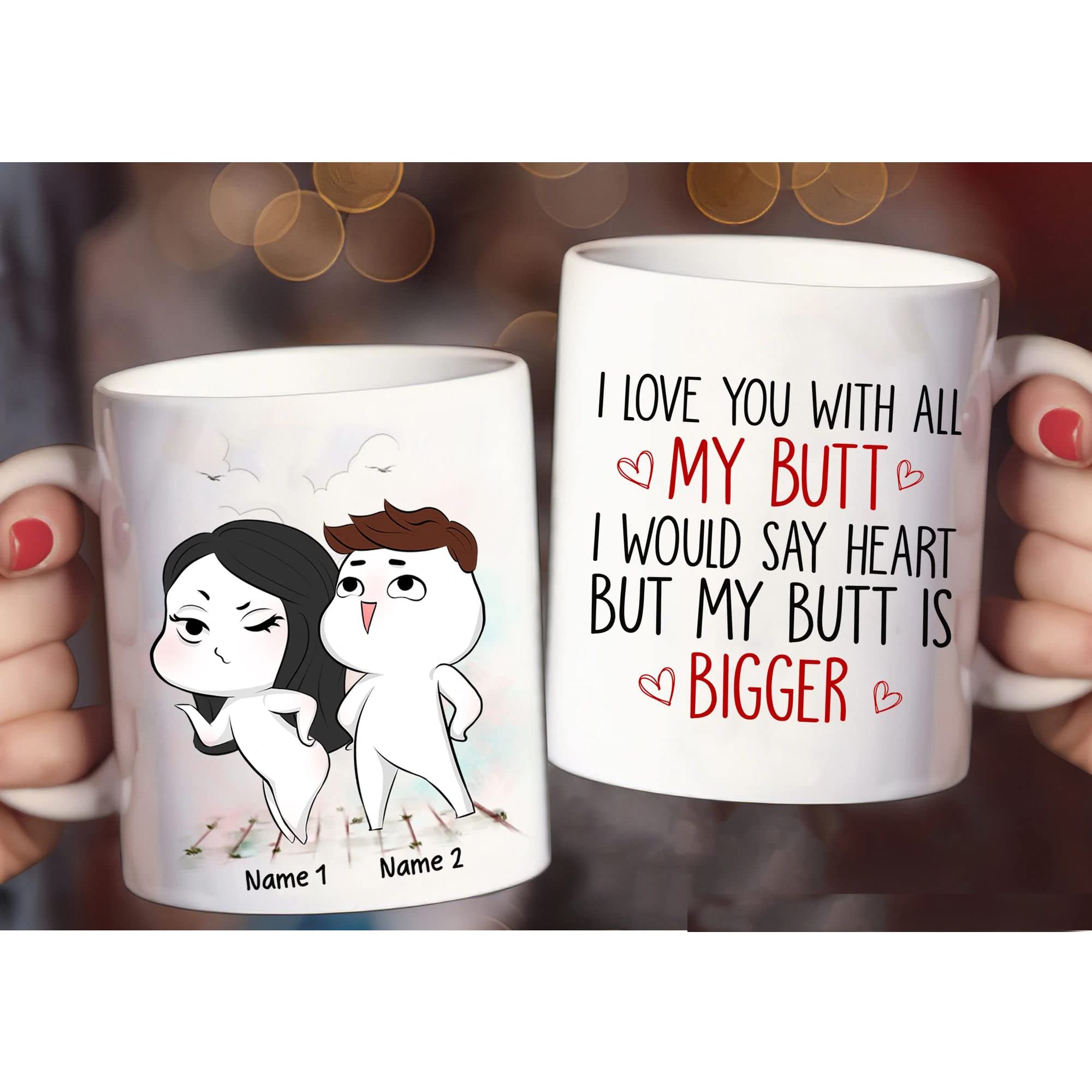 Amazon.com: Personalized to Funny Cute Couple Mug Custom Hairstyle Skin Mug  Gift For New Couple Name Birthday gift Family Mug For Girlfriend Boyfriend  Wife husband gift Valentine Day gift For Parent Butt