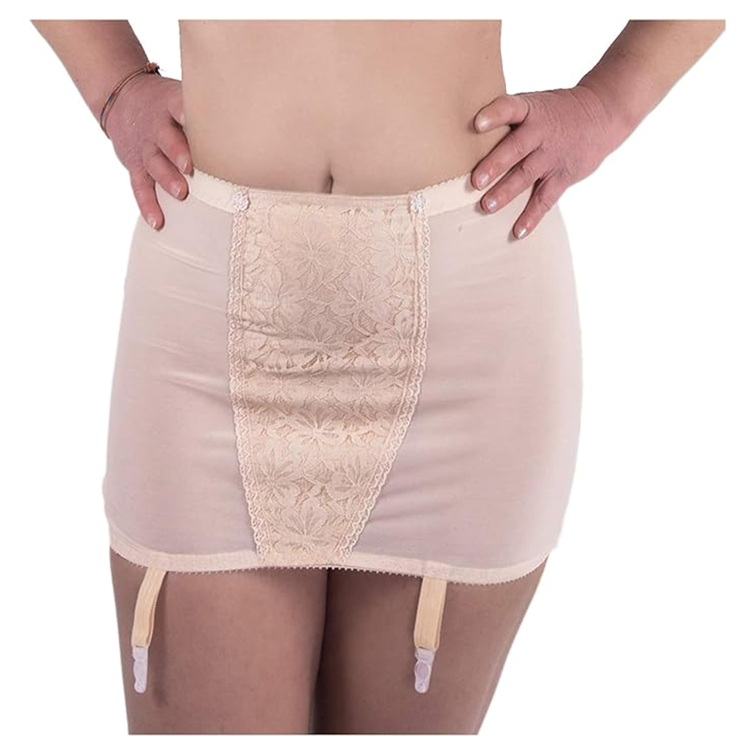 Guaina Donna con Reggicalze in Elastico Contenitivo Rinforzo Addome in Cotone Modellante e Contenitiva