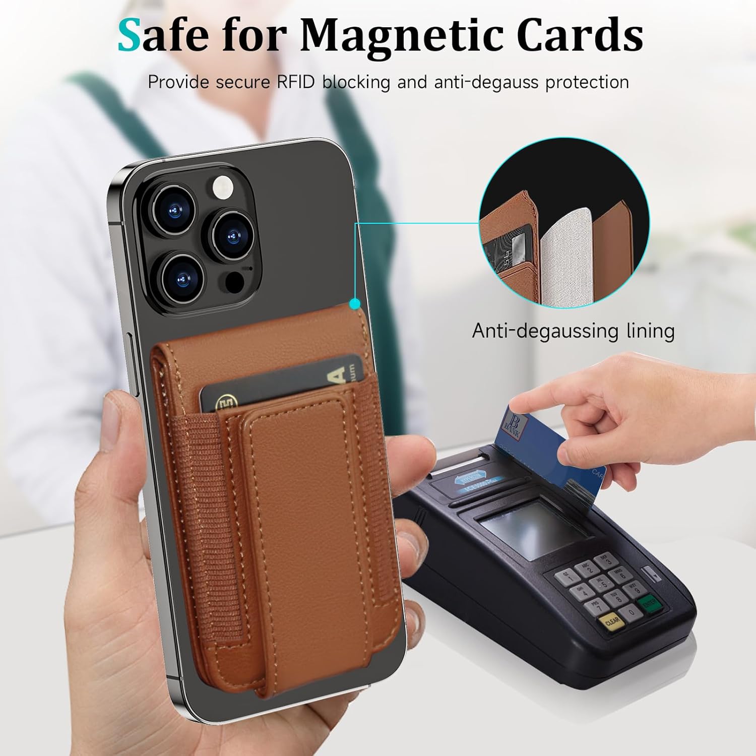 for MagSafe Wallet, Magnetic Phone Wallet with Adjustable Stand & Money Clip, Detachable Magnetic Wallet for iPhone 16/15/14/13/12 Pro Max Plus, 10+ Cards Holder