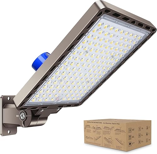Vista 16 de Juego de 3 luces LED de estacionamiento de 200 W para exteriores, 28000 lm, reflectores brillantes de atardecer a amanecer, montaje de yugo