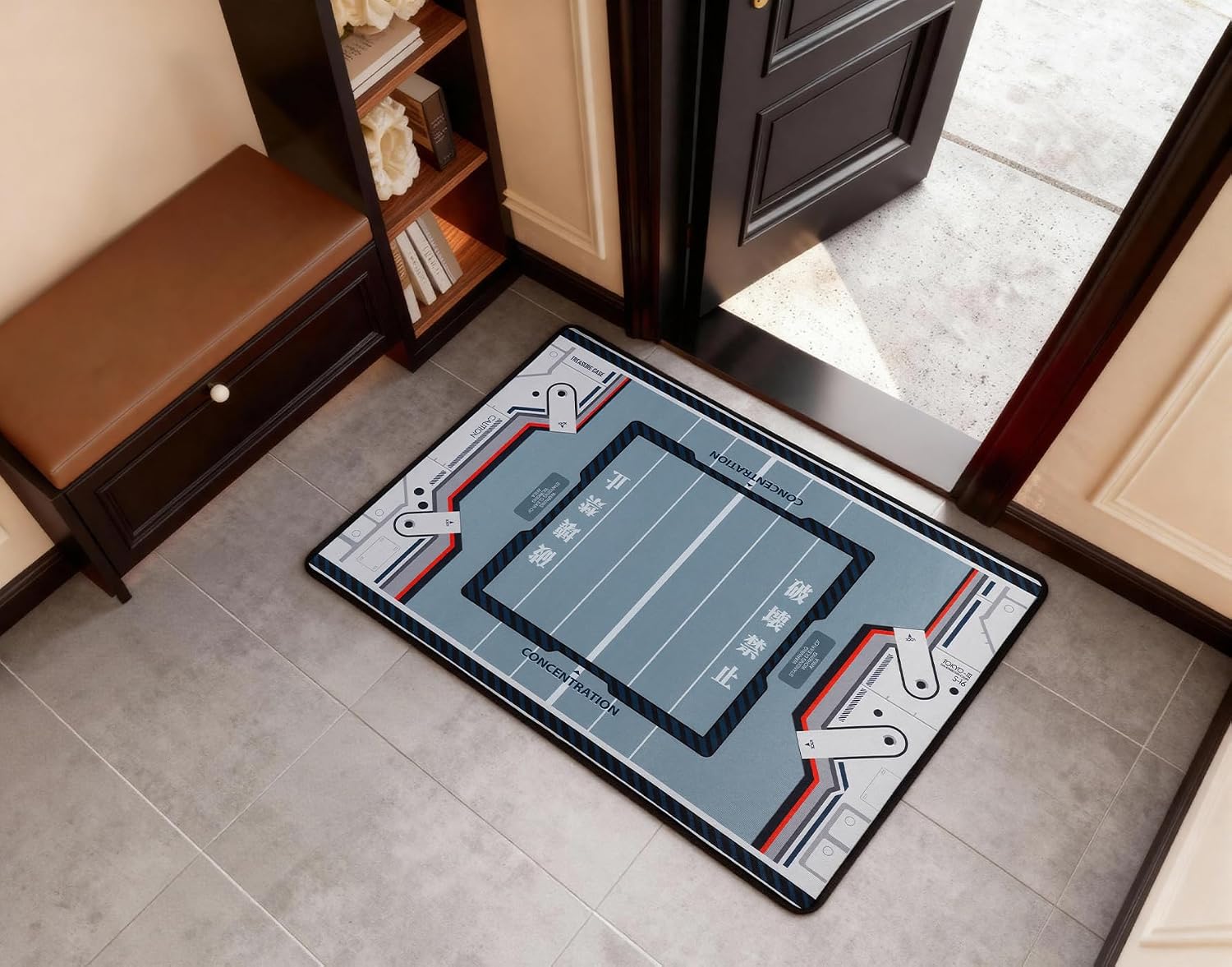 Floor Mat for Office Chair - Gaming Chair Mat- for Neon Genesis Evangelion Destruction Prohibited Inspired Design, Anti-Slip, Easy Clean & Machine Washable (35"×47")