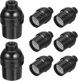 MECCANIXITY E26 E27 Light Socket, 8pcs 250V 660W 3A Lamp Socket Screw Base Bulb Holder for Retro Pendant Light Vintage Retro Halogen Chandelier, 32x58mm