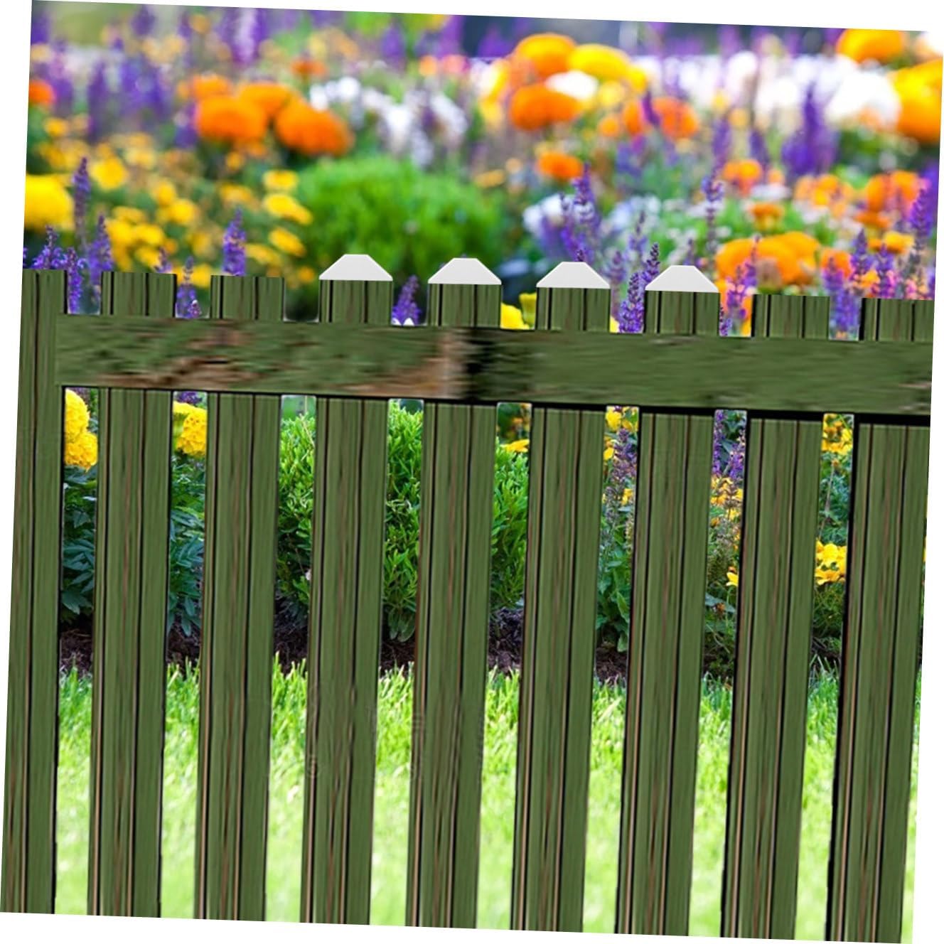 8pcs PVC Flat Fence Caps Garden Fence Top Covers Post Replacement Caps Guardrail Post Accessories for Outdoor Decking and Fencing