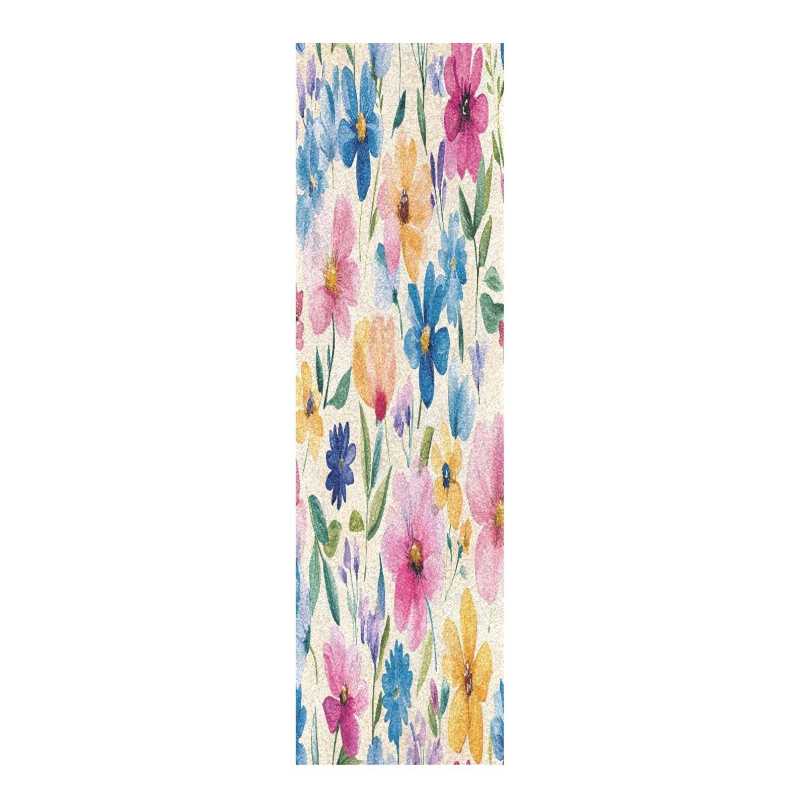 BOESI Watercolor Colorful Flowers Skateboard Anti-Skid Tape Paper, No Bubble Anti-Skid 33.1 