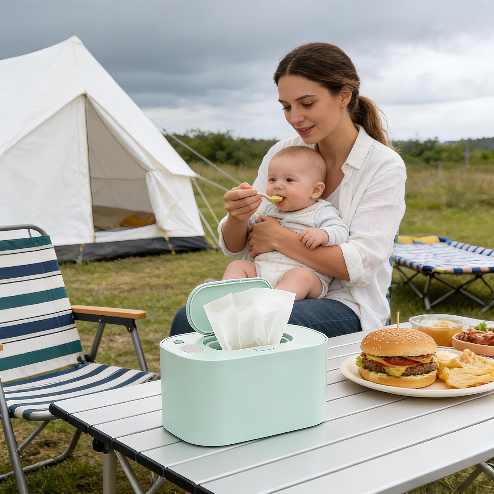 Chauffe-Lingettes Portable,Réchauffeur de Grande Capacité - Distributeur de Lingettes avec Maintien de la Température Constante | Pour La Maison, La Voiture, Soins Nocturnes Pour, Chambre