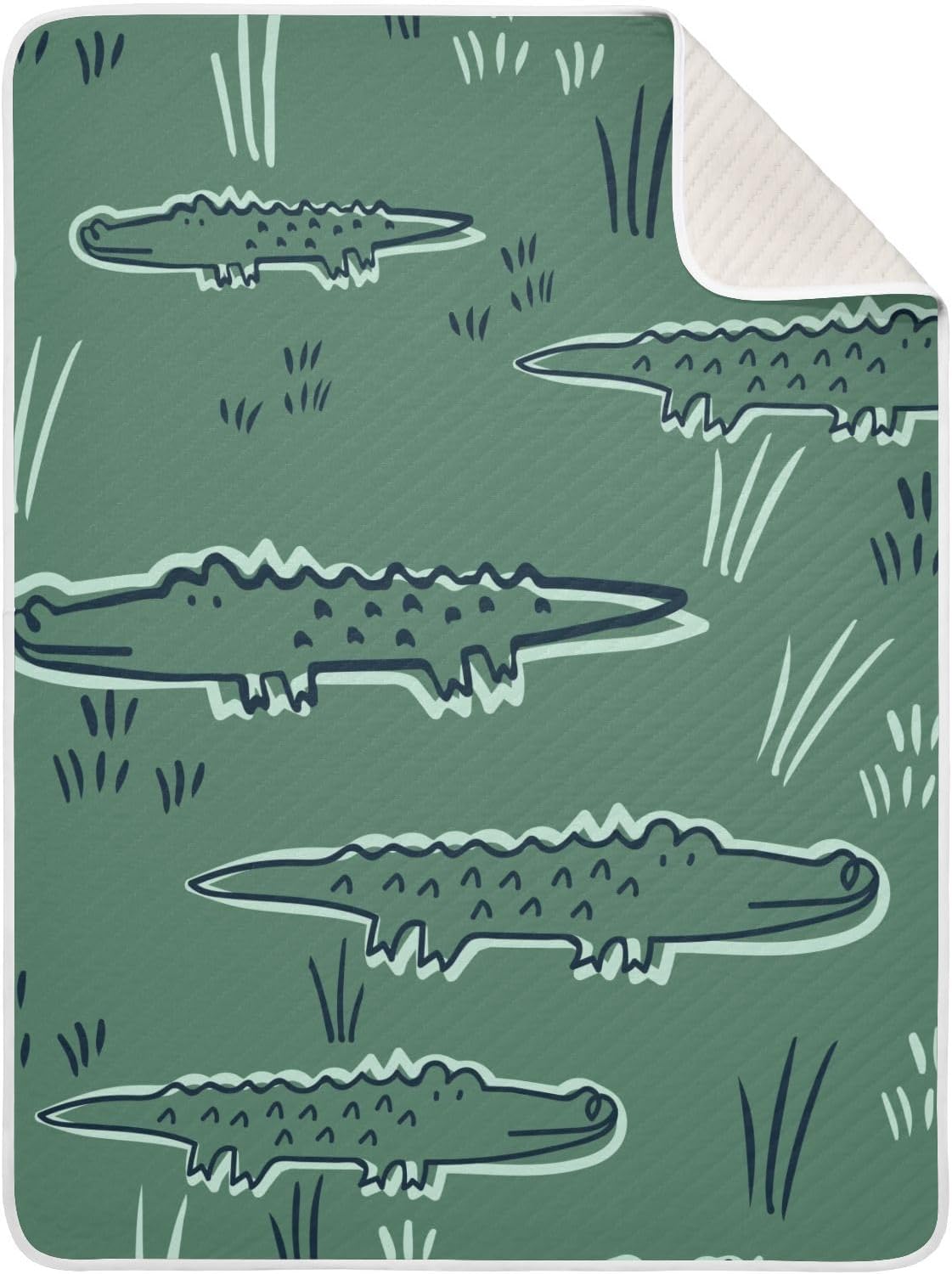 Cute Alligator Crocodile Dinosaur Baby Swaddle Blanket for Boys and Girls, Muslin Baby Receiving Swaddle Blanket, Soft Cotton Nursery Swaddling Blankets for Newborn Toddler Infant