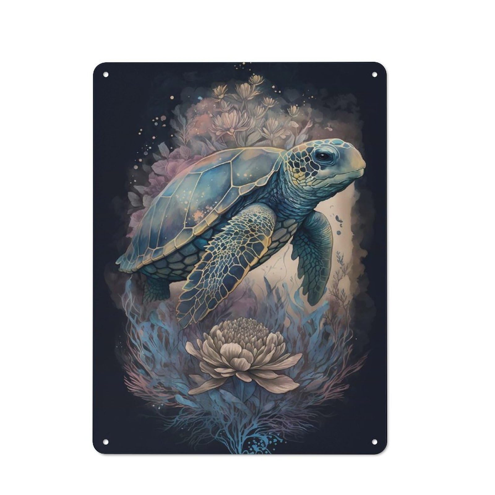 Junmoney Mysticism Turtle Tin Wall Plaque 40X30cm With For Studio Or Craft Room, Suited To Craft Room Decorators