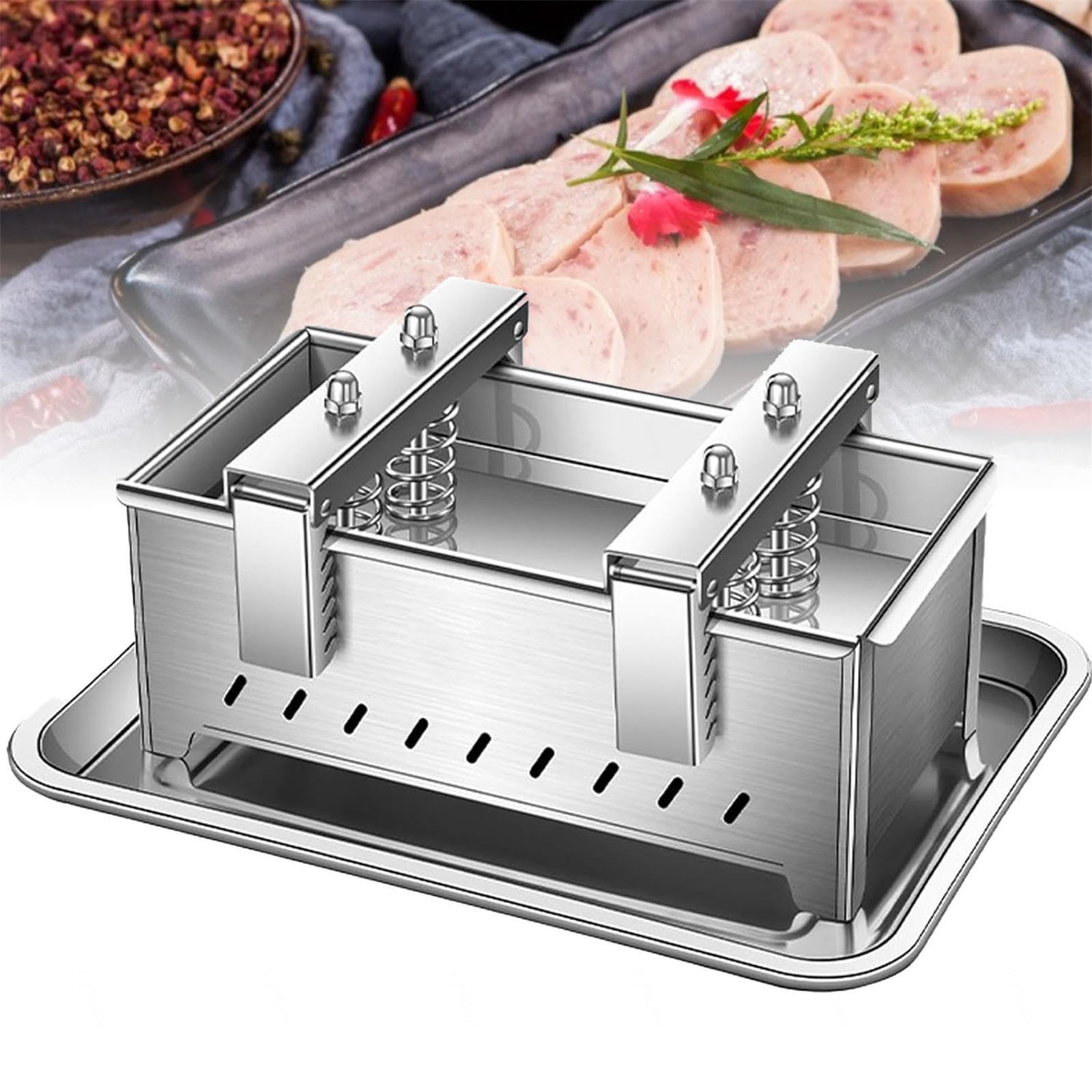 Pressa per carne in acciaio inox, 2 kg, per prosciutto, carne, mattoni, cucina, ristorante