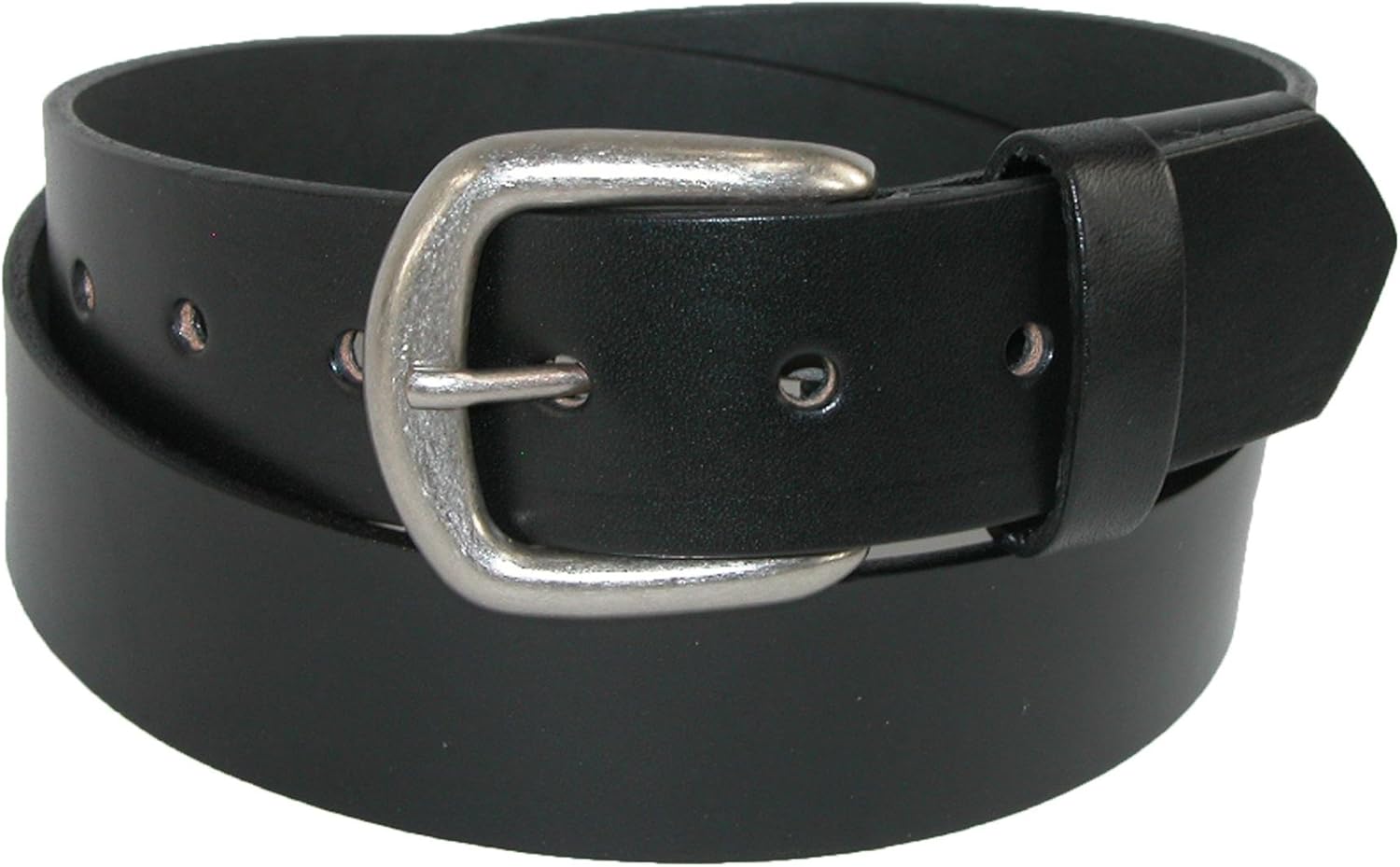 Boston Leather Men's Big & Tall Leather Stretch Belt with Hidden Elastic, 66, Black