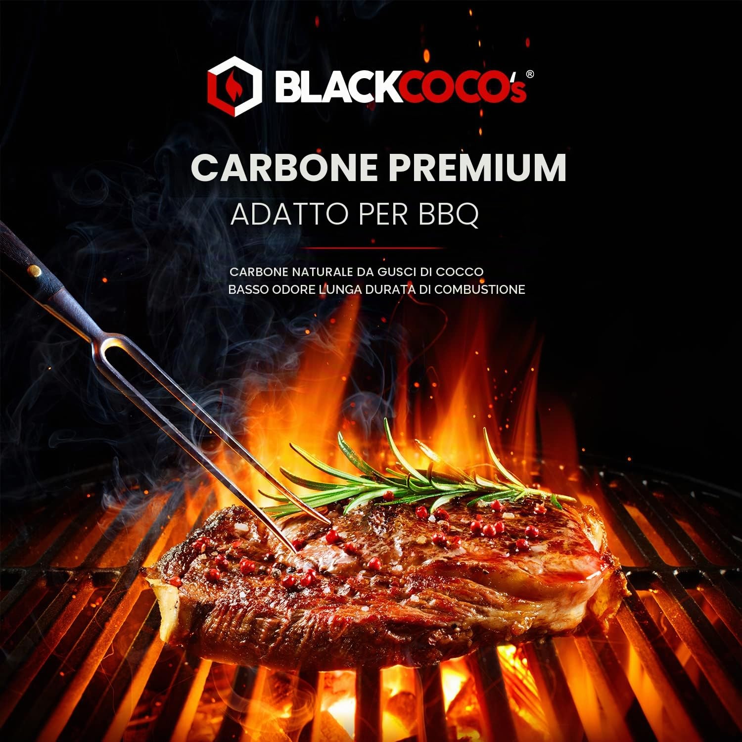 BLACKCOCO's 4 KG Premium Shisha Coal Natural Charcoal Coconut and BBQ Bricchetti di cocco di alta qualità per narghilè e barbecue Shisha Cube Coals & Barbecue Charcoal con lungo tempo di combustione