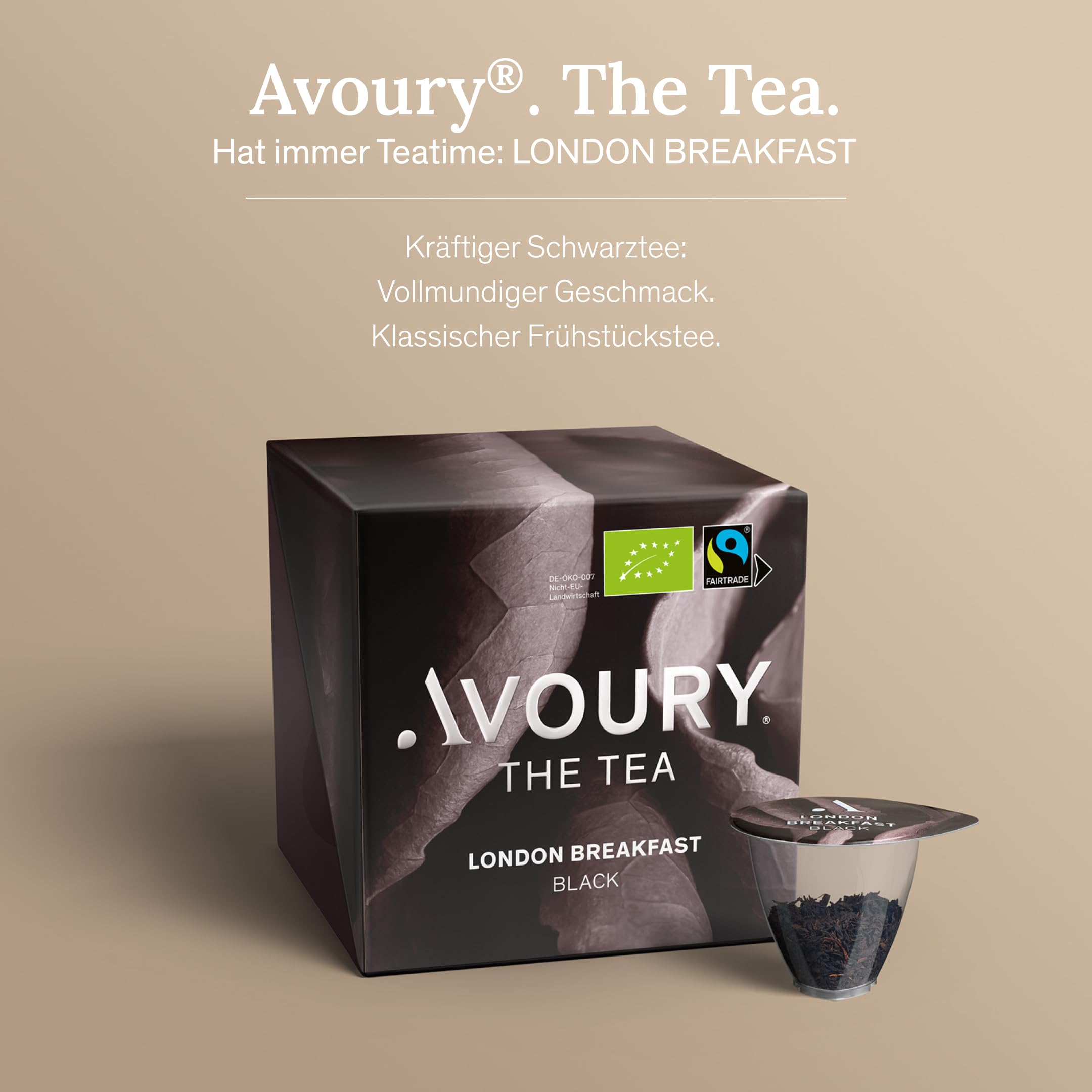 Avoury Tee-Kapseln – Premium Teesortiment für Avoury Teemaschine – Schwarzer Tee: LONDON BREAKFAST