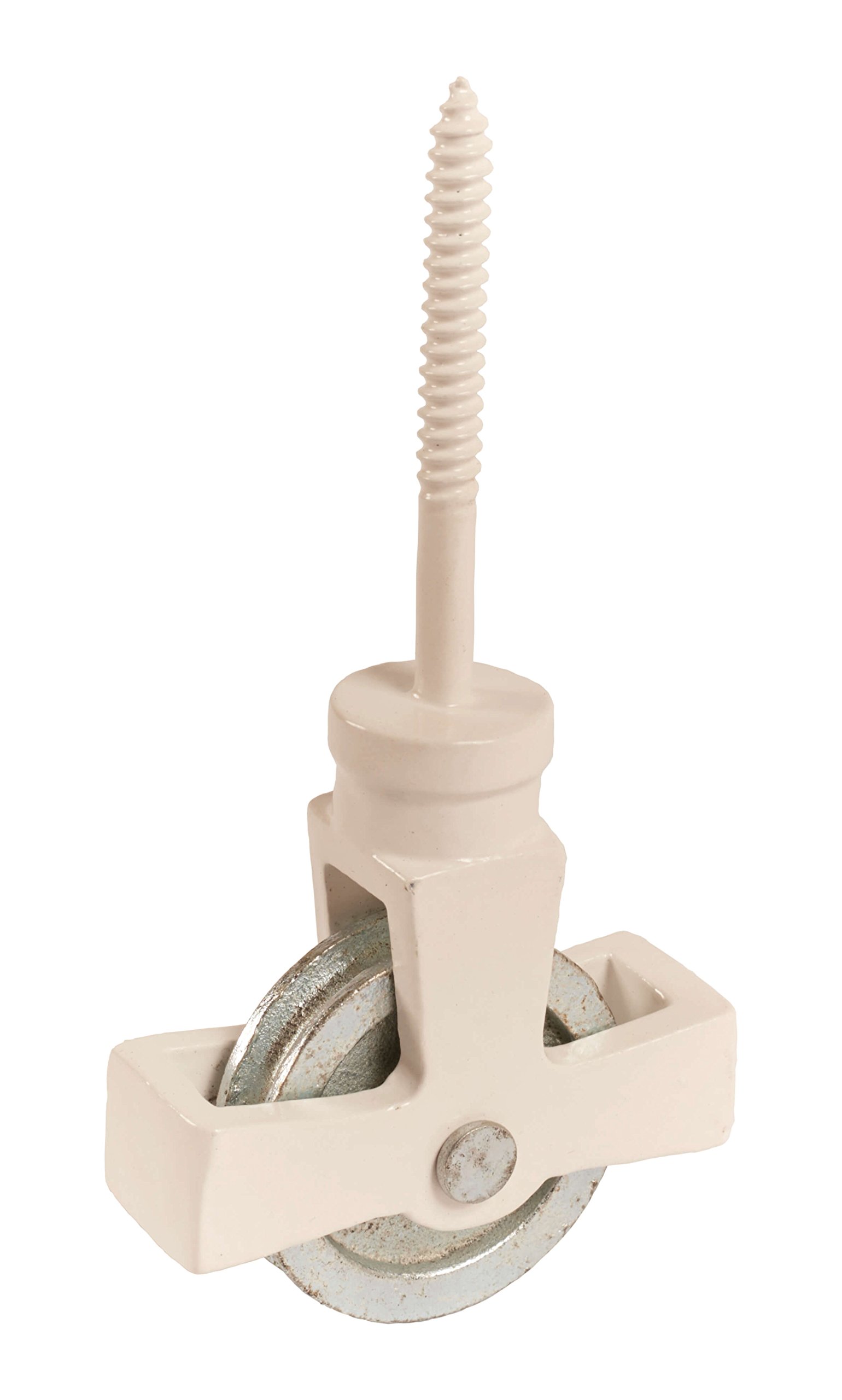 44mm White Single Screw Cast Pulley with Cast BZP Wheel