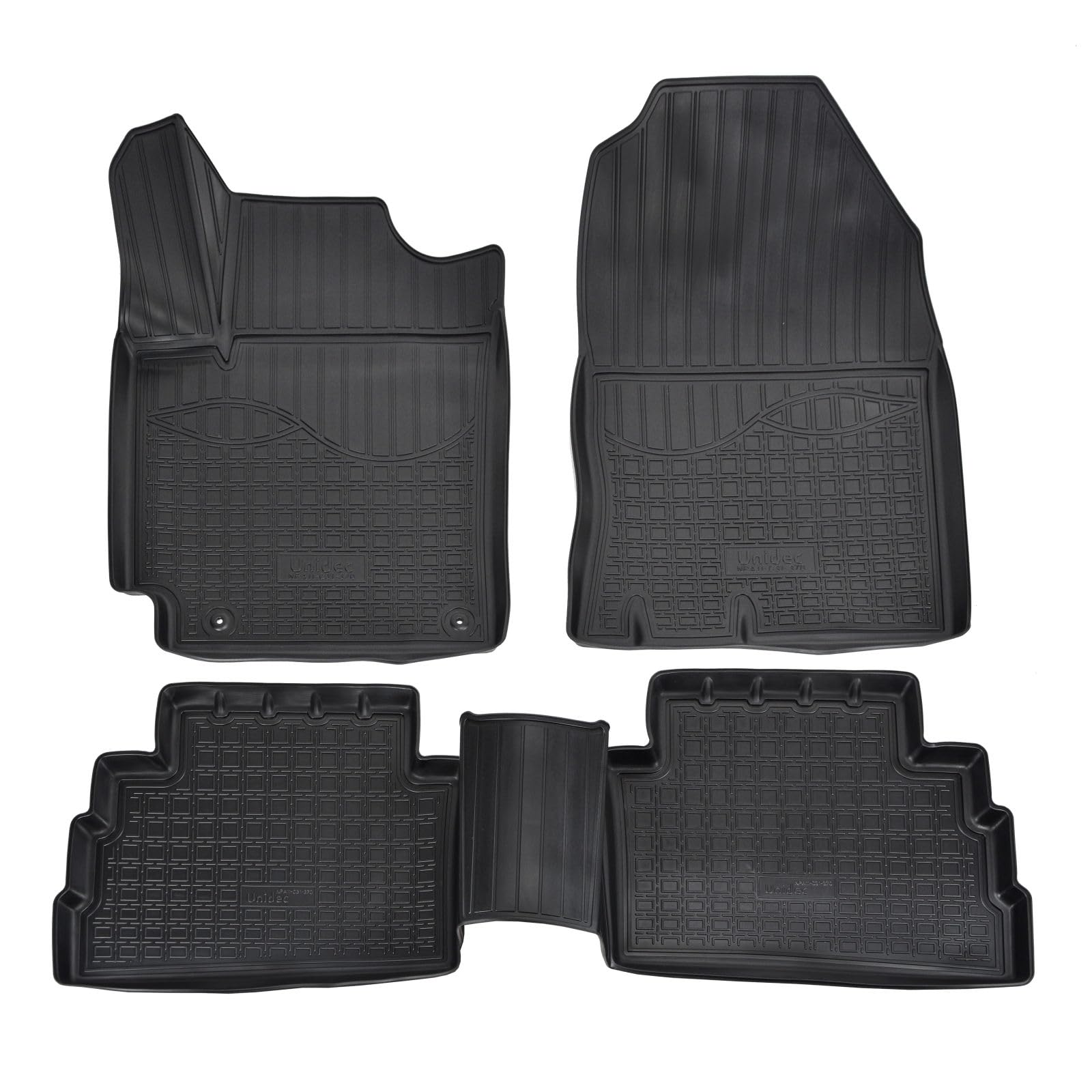 J&J AUTOMOTIVE | 3D Tappeti Tappetini Per Auto In TPE Gomma Premium Su Misura Per Rio dal 2017, Con Bordo Rialzato Di 4 cm, Nero, Inodore, Set 4 Pezzi