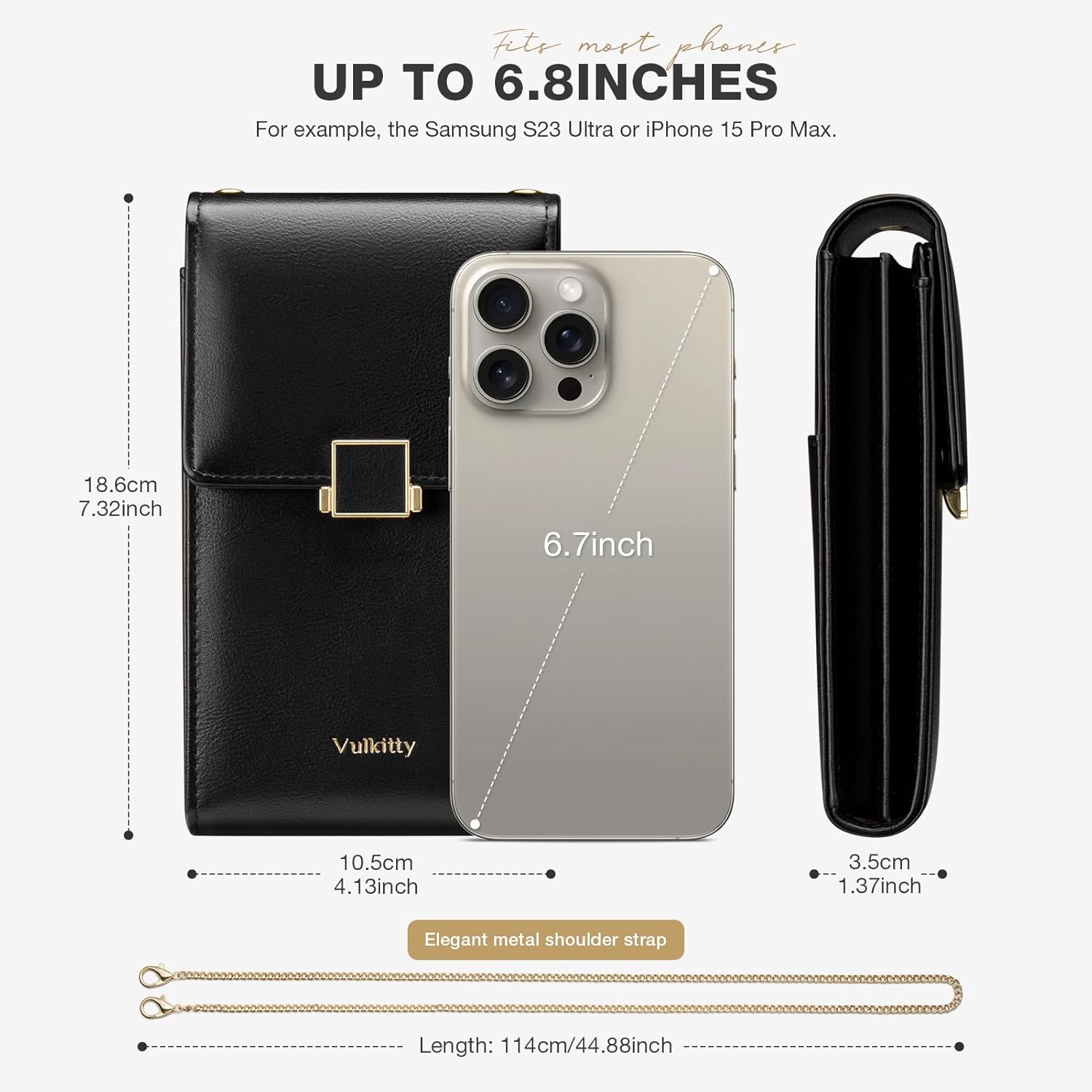 Vulkitty Cell Phone Purse with Crossbody Strap, Small Crossbody Purse for Women, Mobile Phone Bags, Leather Passport Bag - Image 4