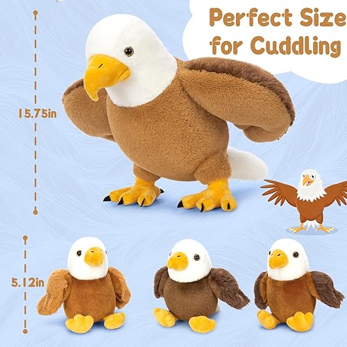 Vista 116 de Juego de 7 juguetes de peluche de dragón verde gigante de 21.7 pulgadas, animal de peluche con 4 bebés y 2 huevos, dinosaurios de peluche para niños