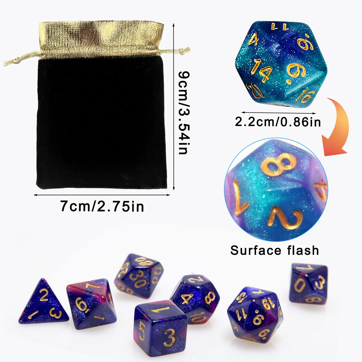 42 Piezas Dados Jdr, Poliédricos Dice, Acrílico, Reutilizable Dados de Juego, Desde Ldéal para Juegos de Compañía Juegos de Sociedad Mazmorras Dragones Juego Mágico (6 Colores)