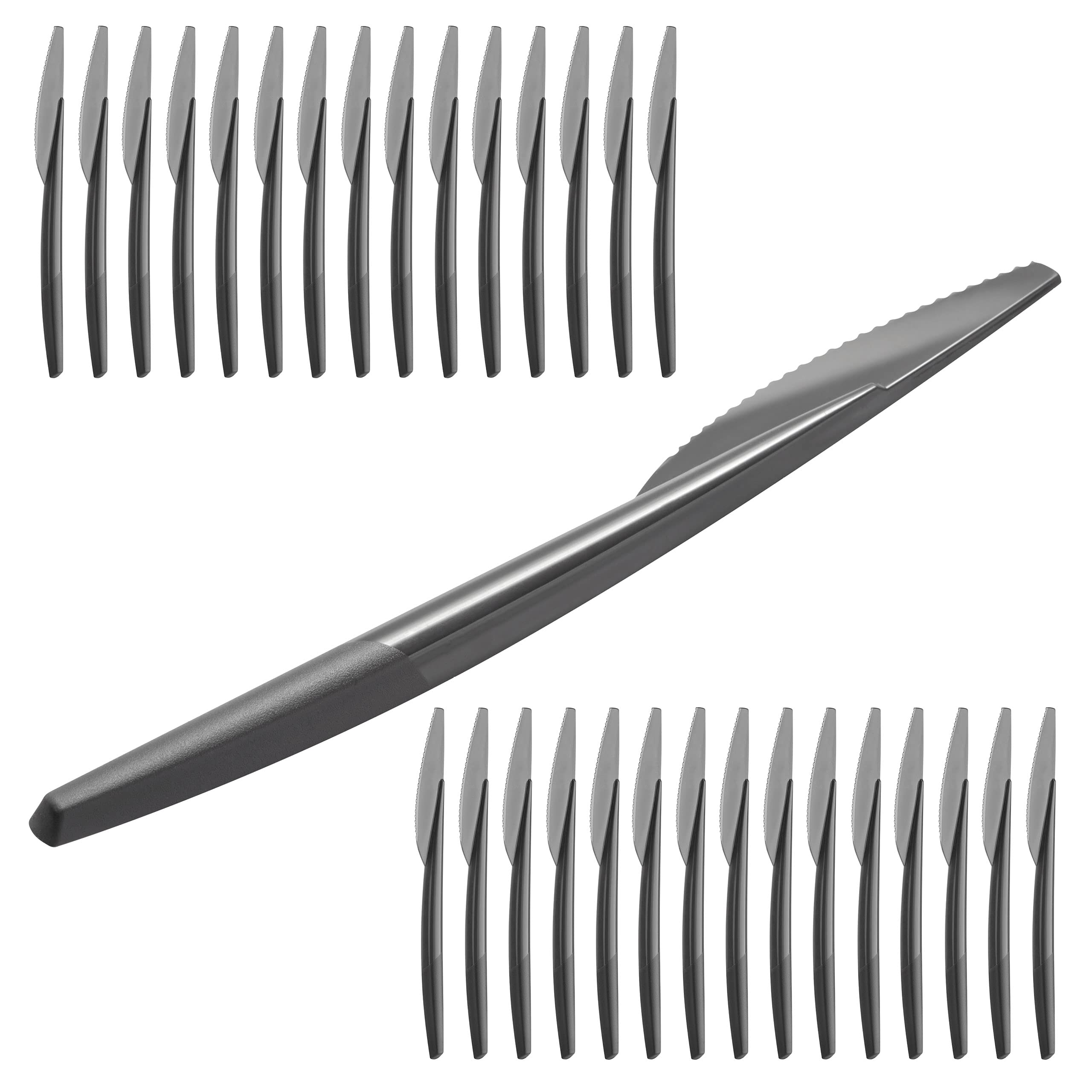 Set Posate In Plastica Riutilizzabili Grizzly - 20 Coltelli, Antracite, Lavabili In Lavastoviglie - Foto 5