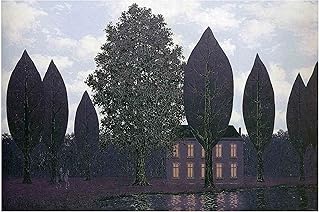 Le misteriose barricate, Rene Magritte Quadri Cucina Stampe Da Parete Canvas Stampe Su Tela Dipinto Su Tela Stampa Decorazioni Cucina (90x135 cm (35,4x53,1 in), Non incorniciato)