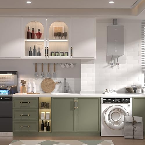 Miniatura 7 de Haliwu Paquete de 20 tiradores de gabinete negros, manijas de gabinete negras y doradas, tiradores cuadrados para cajones, manijas de armario de