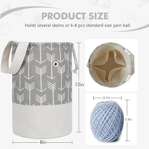 Vista 33 de TOGETRUE Bolsa de hilo, pequeña bolsa de ganchillo para tejer, organizador de bolsas de almacenamiento de hilo portátil para proyectos de ganchillo