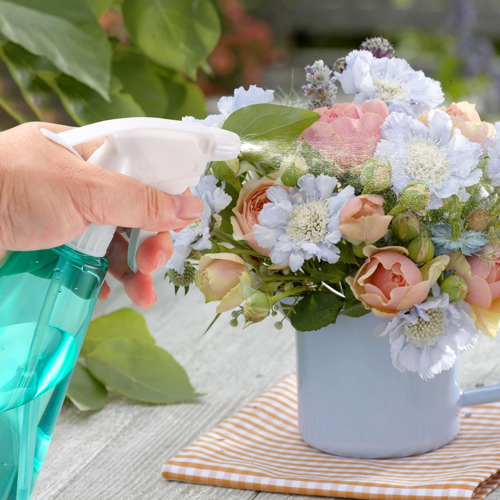 2 szt. butelek na wodę z rozpylaczem (500 ml), regulowana głowica, plastikowa butelka na kwiaty, balsam do włosów, pielęgnacja roślin, fryzjer, zielony salon.
