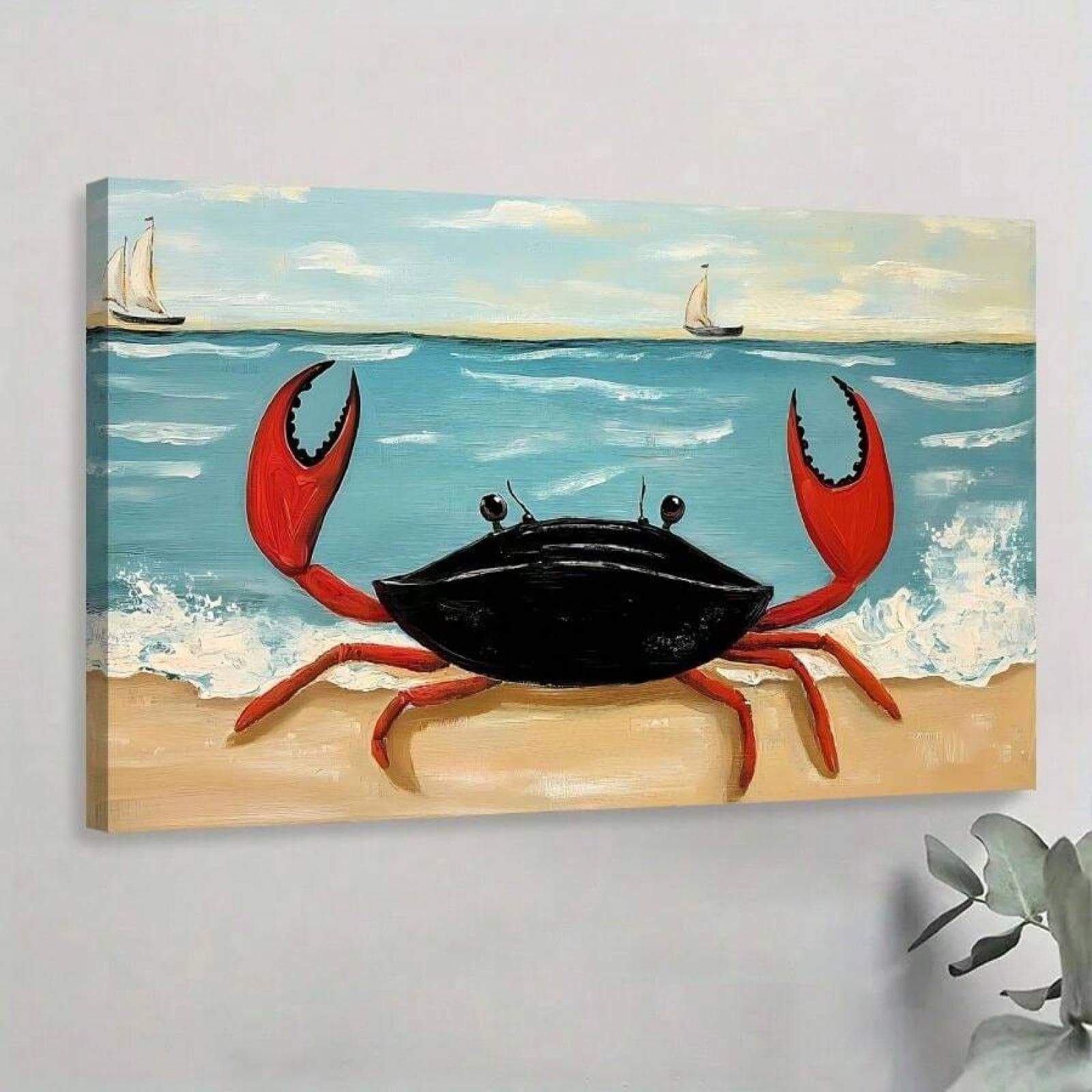 Affiche sur toile crabe de plage peinture murale de chambre cadre - 8