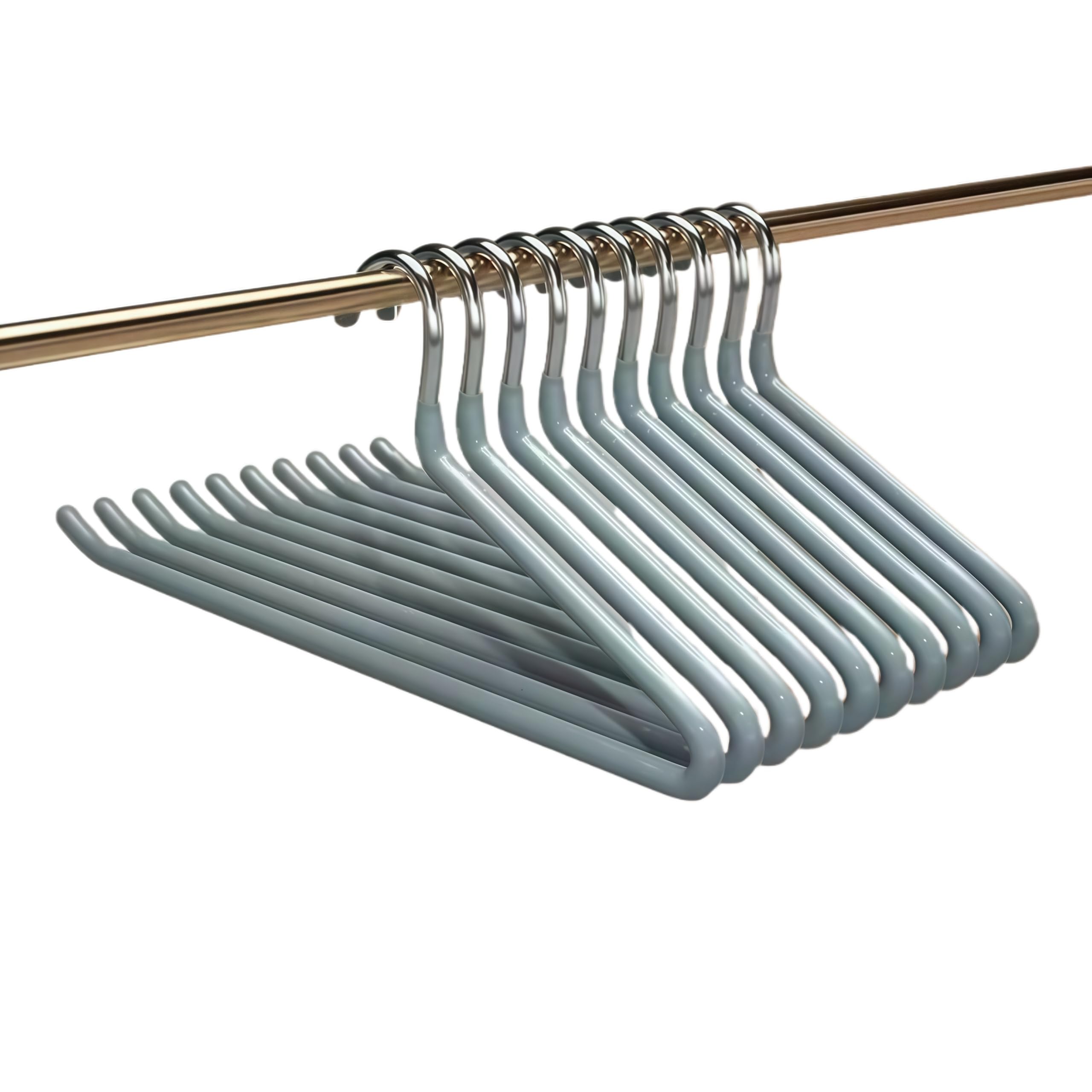 Photo 1 of 10 Pack Open Ended Pants Jean Hangers, Heavy Duty Non Slip for Closet, Space Saving Trouser Hangers, Metal Pant Hanger for Women Men, Grey