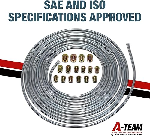 Miniatura 6 de A-Team Performance Kit de rollo de tubo de línea de freno 3/16, tubo de acero galvanizado de doble pared de 25 pies, 0.028 pulgadas de pared, 16
