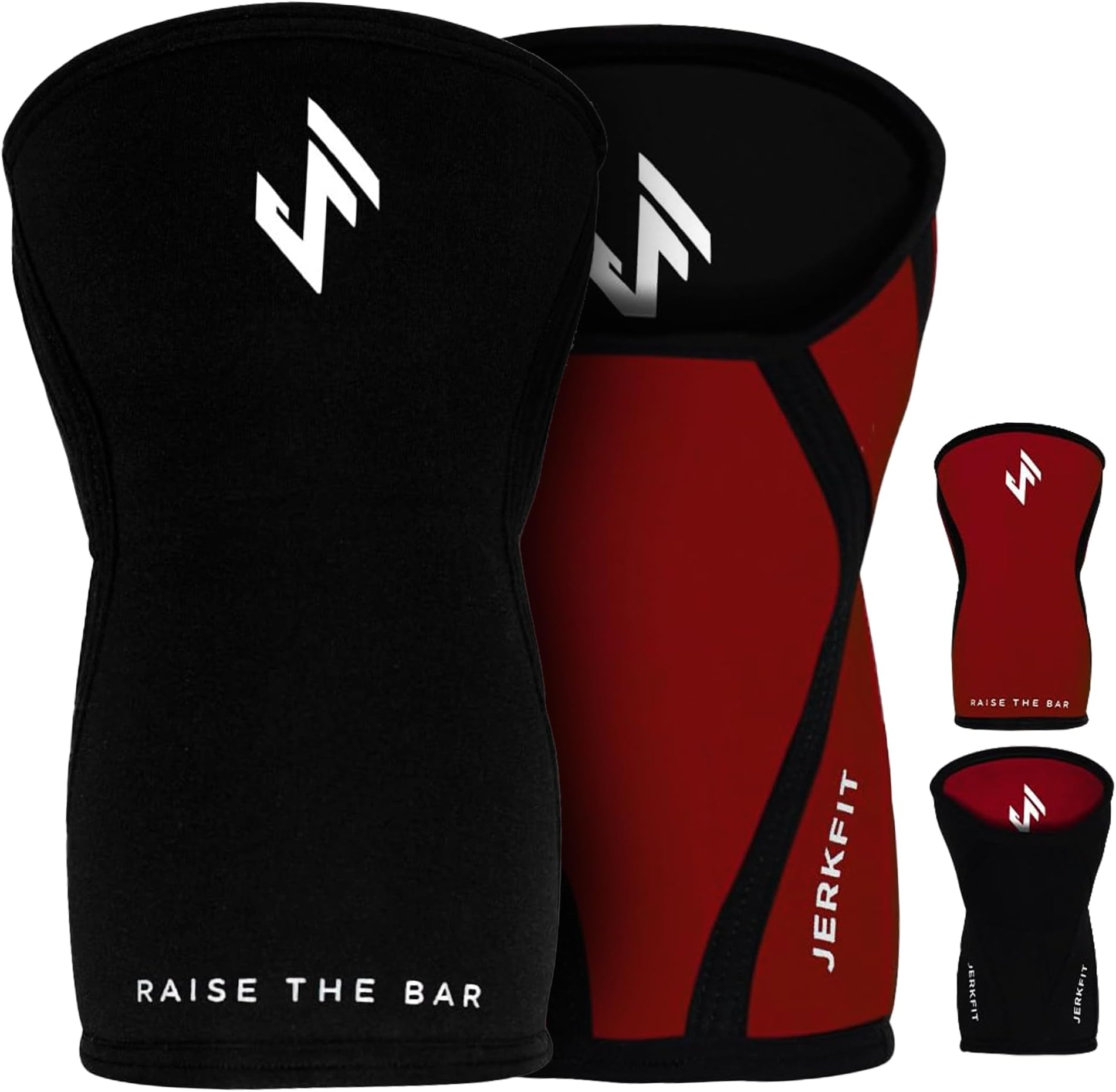 Knee Compression Sleeve (Pair) - 5mm Thick Neoprene Knee Sleeve for Men and Women - Reversible Compression Knee Sleeves for Training, Weightlifting, Wrestling, Squats & Gym Use