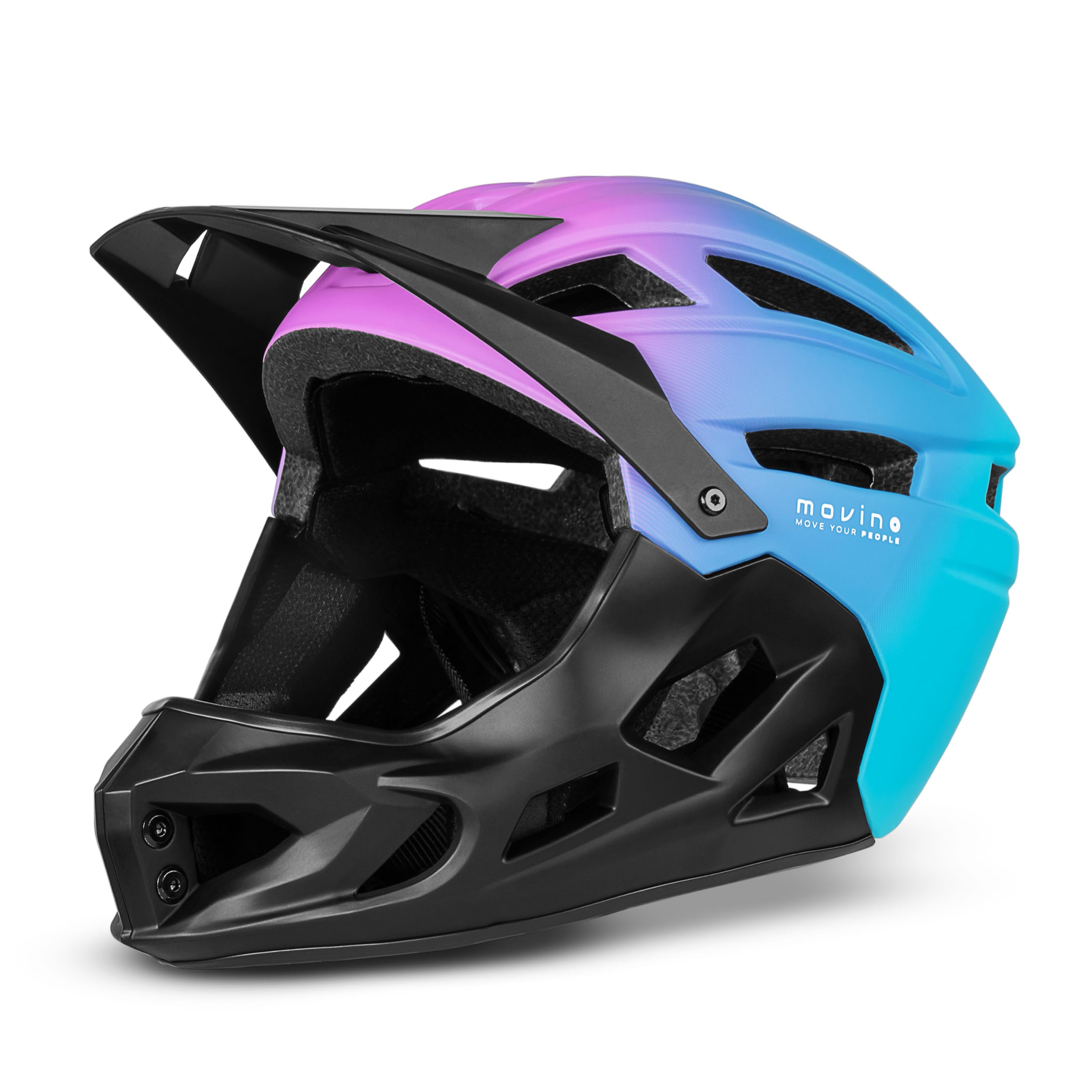 MOVINO Casco Bici Full Face per Bambini e Ragazzi 51-54 cm Edge