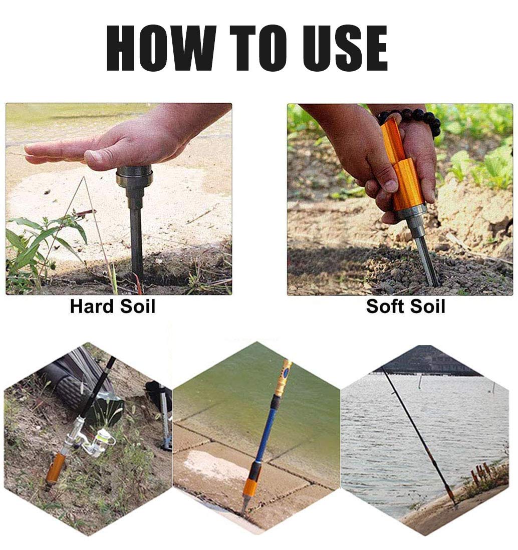 OROOTL Fishing Rod Pole Holder Ground Support Universal Aluminium