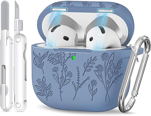 Miniatura 49 de Funda para Airpods Pro 3, Fundas con Grabado de Flores para Apple AirPods Pro de 3ª Generación 2025, Funda de Silicona Suave para Hombres y Mujeres