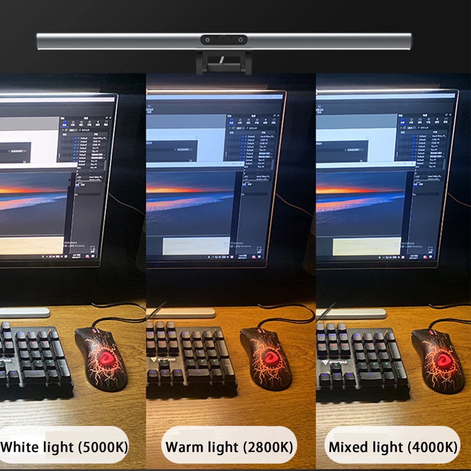 HEATED Lámpara LED Regulable for Monitor De Ordenador Control Táctil USB Ajustables Sin Parpadeo Protección for Los Ojos