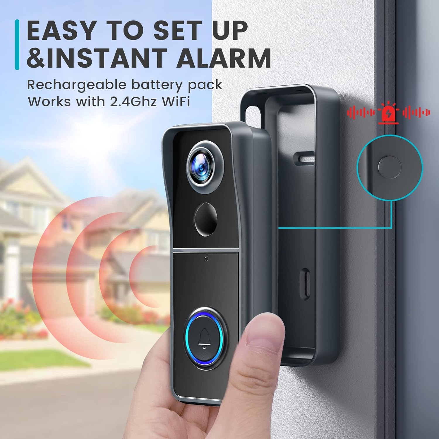 Easy setup and instant alarm feature of Morecam doorbell