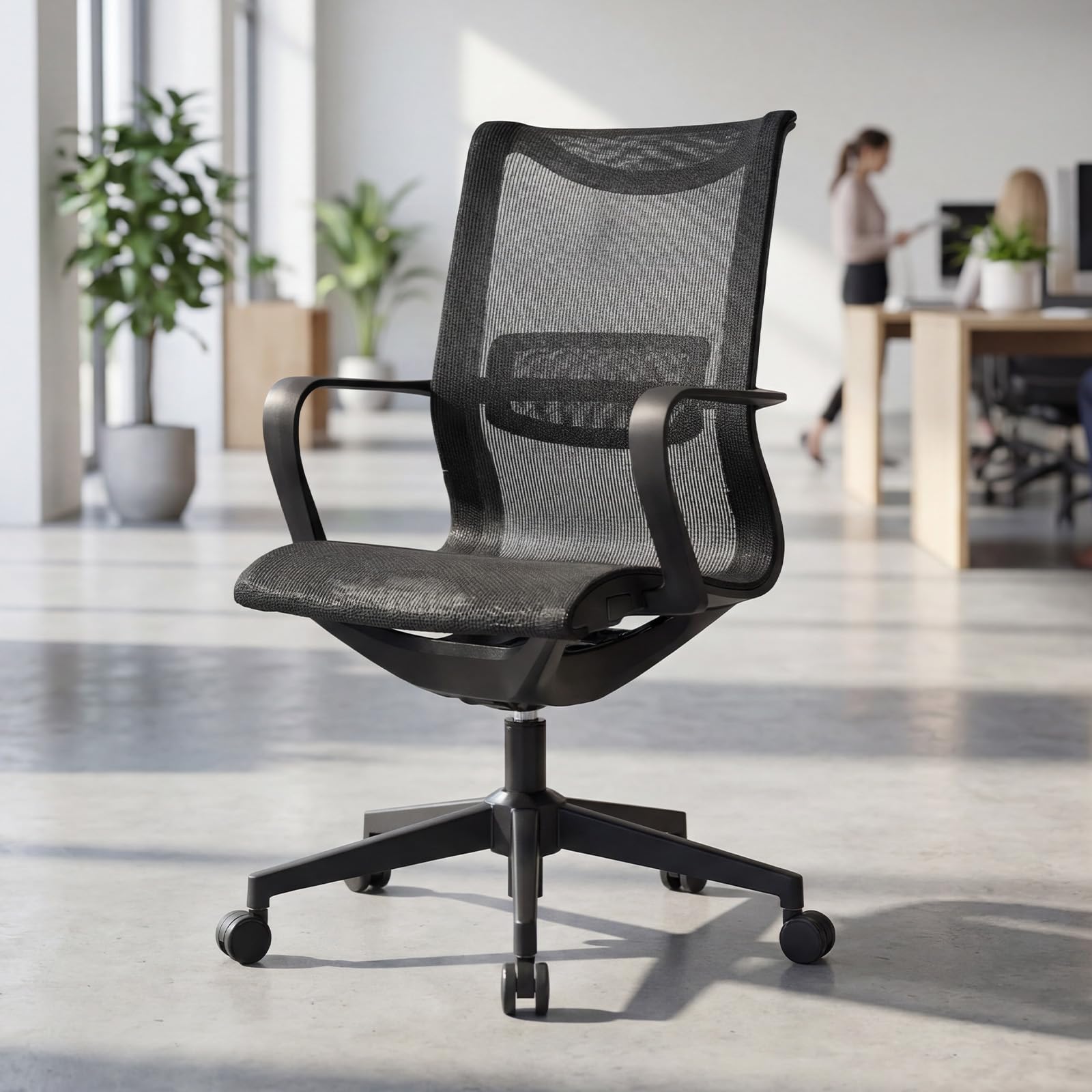 Ya-Home Ergonomic Desk Chair,Lumbar Support&Breathable Mesh Back,Black