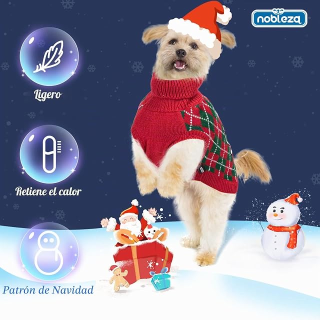 Foto 4 de 7 de Nobleza - Jerseys de Navidad para Perros y Gatitos, Navidad Mascotas Suéter, Jersey para Perros y Gatitos…