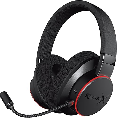 Sound Blaster X H6 - Auriculares USB para juegos con sonido envolvente virtual 7.1, almohadillas de tela de espuma viscoelástica, modos de