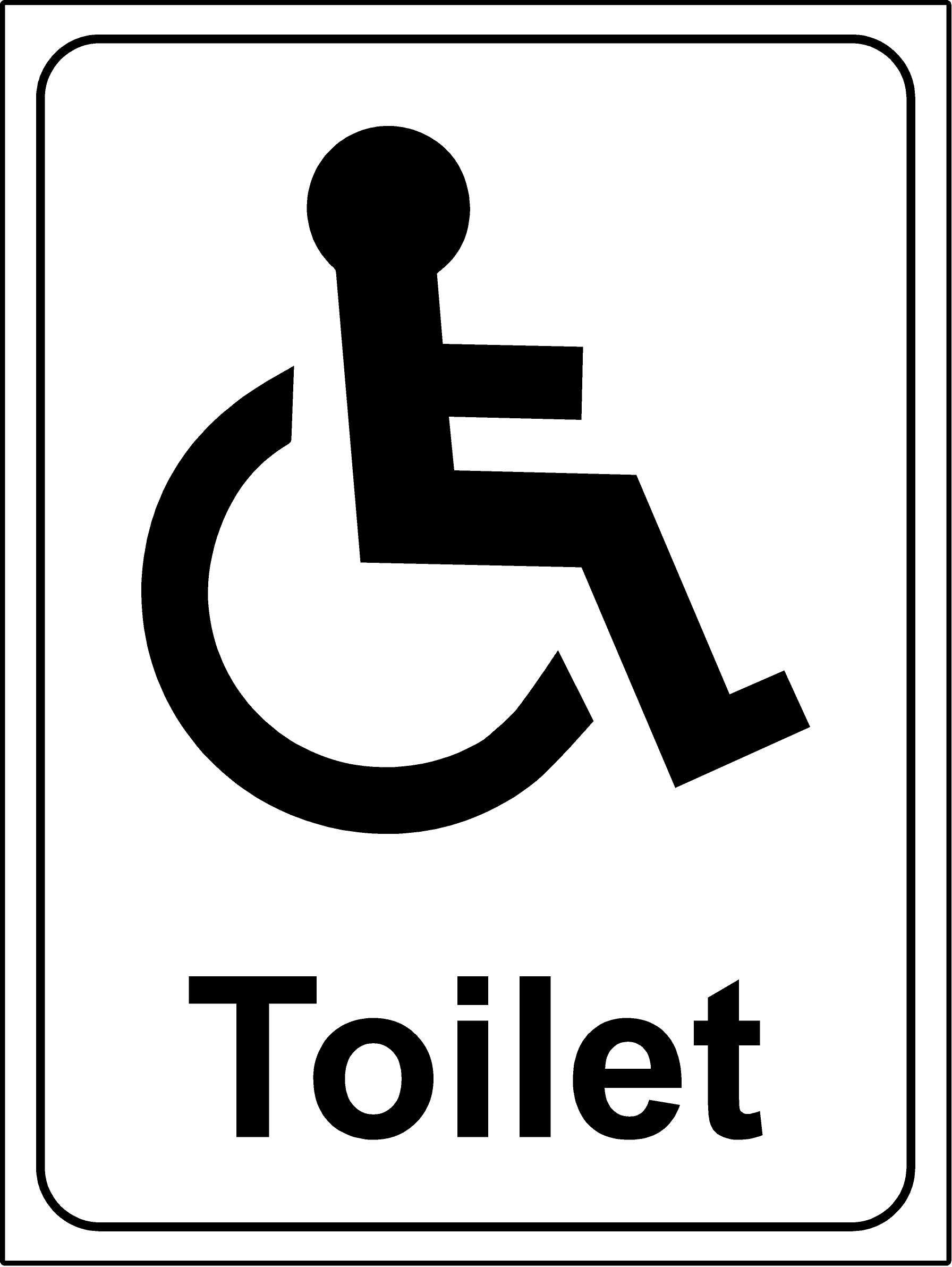 Kpcm Display Ltd Disabled Toilet Safety Sign - 1.2Mm Rigid Plastic 200Mm X 150Mm