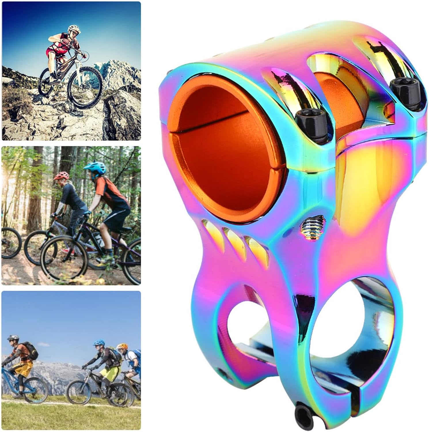 T best Bike Handlebar Stem, Aluminium Alloy 35mm High Strength Bicycle Short Handlebar Stem Bicycle Stem Raiser for Mountain Bike Road Bike(Colorful)