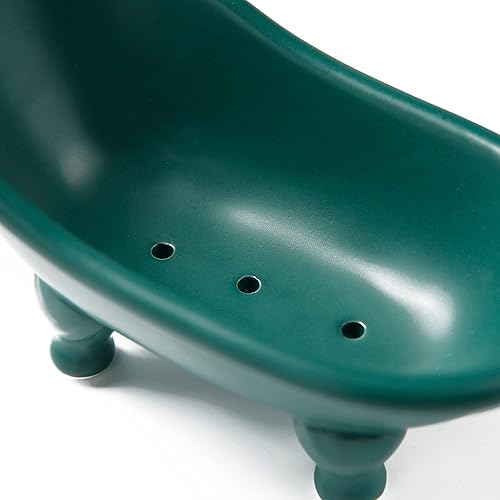 Miniatura 6 de 1 Pieza 14.2 cm de Jabonera de Cerámica Mini con Garra de Cerdo para Bañera, Jabonera Decorativa, Pequeño Macetero, Organizador de Maquillaje, Verde