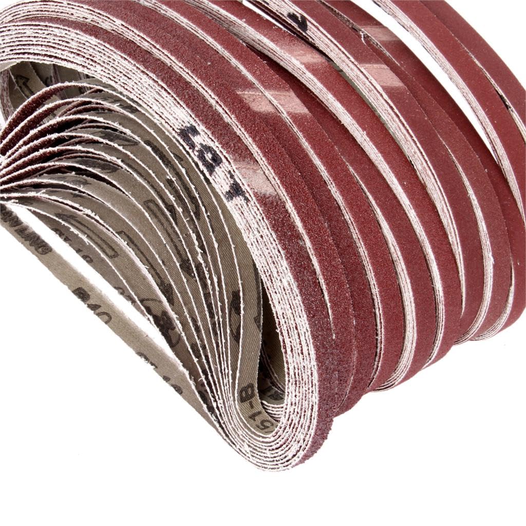 Taśmy szlifierskie do szlifierek taśmowych, 10 sztuk/zestaw 533 * 9mm 40-1000 grys drewno miękki metal papier ścierny do polerowania taśmy ścierne narzędzi(150#)
