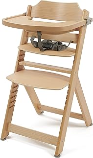 Babylo Grow With Me - Trona de madera con forro de asiento cómodo, de 6 meses a 10 años, color blanco