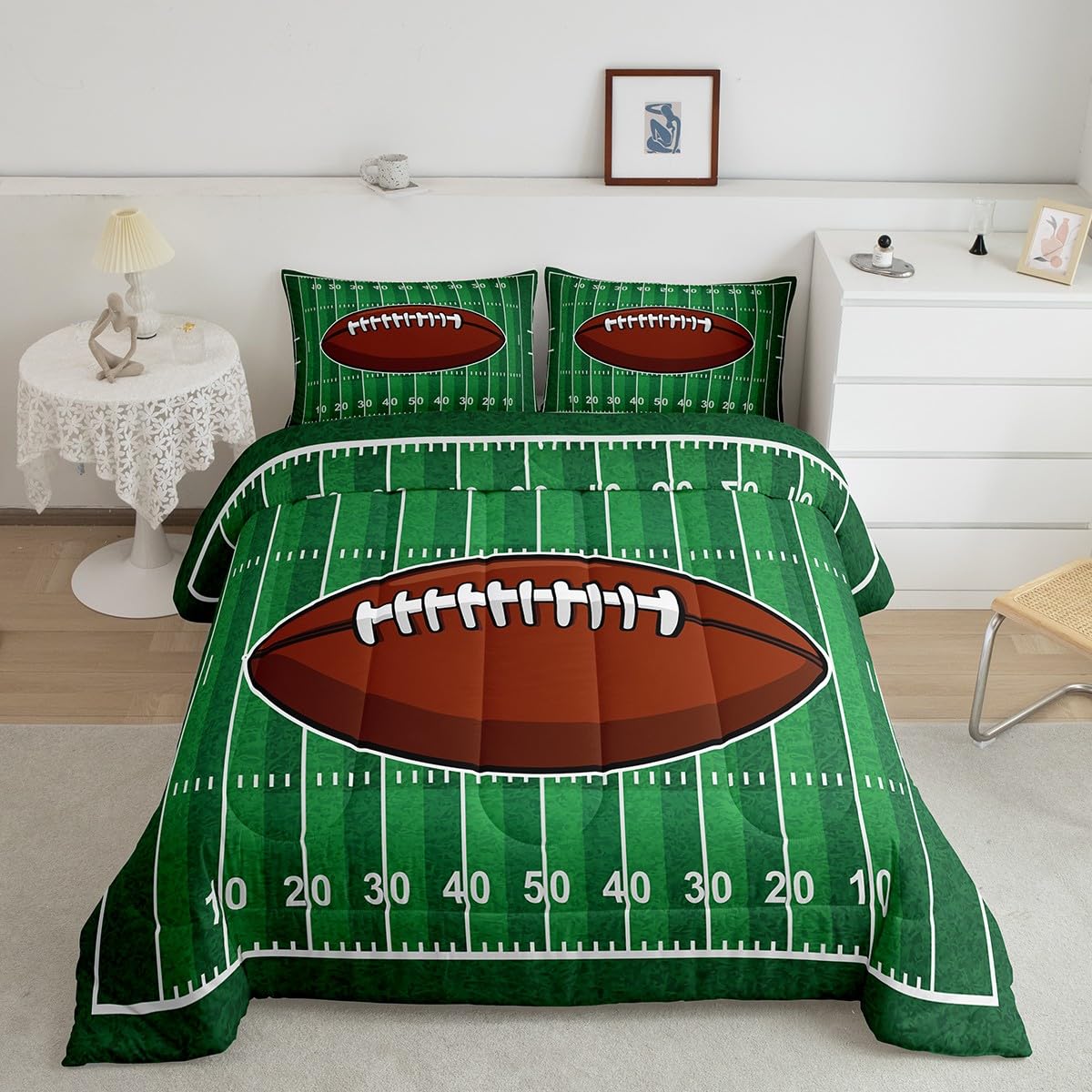 Feelyou Kids American Football Comforter Set King Size for Boys